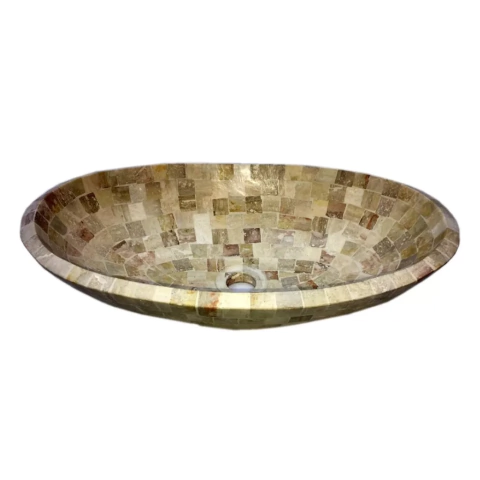 Bacha Sobre Mesada Travertino Baño Piedra Venecia 44x29x11cm