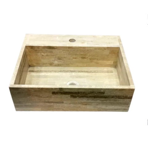 Lavatorio Sobre Mesada Travertino Baño Piedra 50x40x15cm