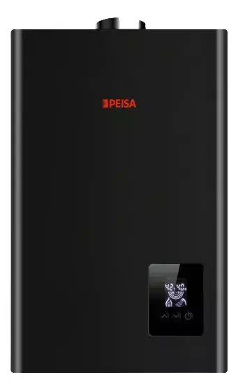 Calefon 14 Tbf Gn Negro con codo y tubo