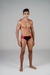 Sunga slip preta com laterais vermelhas - comprar online