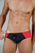 Sunga slip preta com laterais vermelhas - Frisson