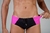 Sunga slip preta com laterais rosa - Frisson