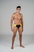 Sunga slip preta com laterais amarelas - comprar online