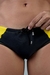 Sunga slip preta com laterais amarelas - Frisson
