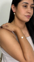 PULSEIRA TREVO MADREPEROLA BANHADAO A OURO 18K