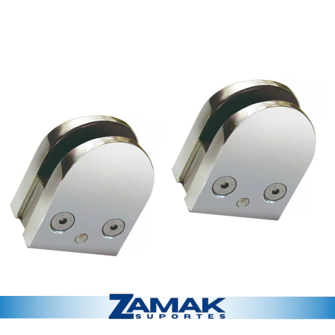 Presilha para Vidro Oval base Reta ( 2 Unidades)