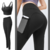 Calça Legging + Top Feminina Com Bolso