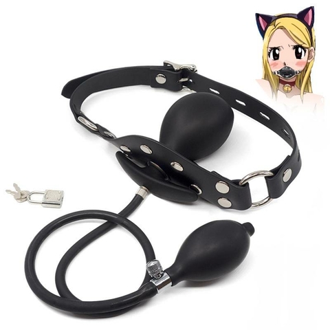 Mordaça Plug De Silicone Inflável BDSM Sadomasoquismo