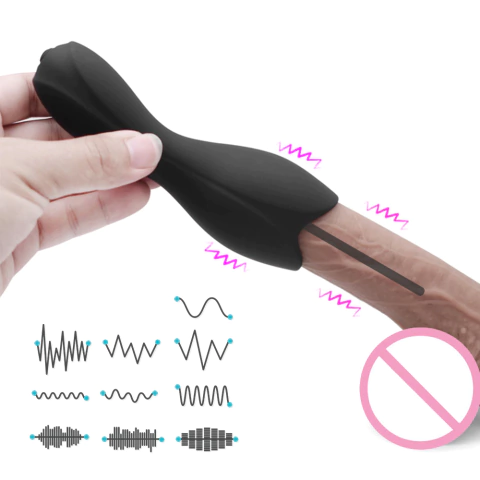 Plug Cateter Vibrador Capuz Dilatador Uretra de Silicone Macio BDSM Sadomasoquismo