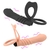 Anel Peniano Com Pênis E Vibrador 13,5x3,5cm Para Dupla Penetração - comprar online