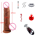 Pênis com movimento telescópico e vibrador em silicone com controle remoto sem fio
