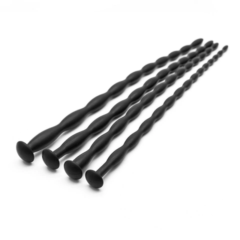 Plug Cateter Dilatador Uretra de Silicone Ondulado Macio Oco BDSM Sadomasoquismo