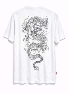 CAMISETA TRIP SIDE BÁSICA "DRAGON"-BRANCO