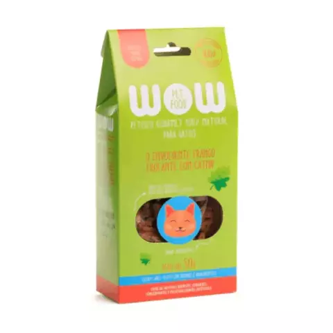 Petisco Natural Gourmet de Filé de Peito de Frango com Catnip para Gatos Wow Pet Food