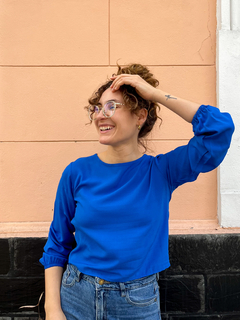 Blusa Ojal Azul - comprar online