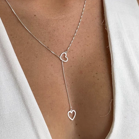 CORBATERO CORAZONES PLATA