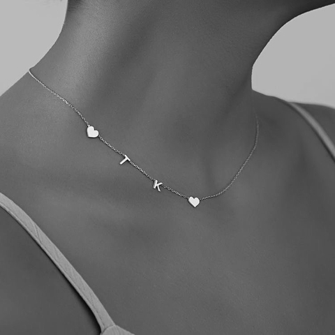 CHOKER DOUBLE INITIALS SILVER