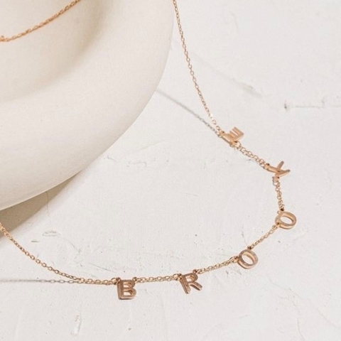 CHOKER INITIALS ROSE