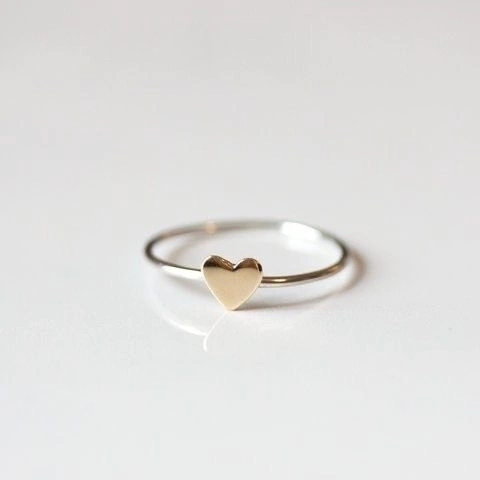 SILVER HEART RING