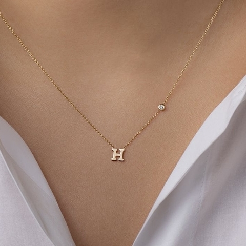 CHOKER DIAMOND + INITIAL