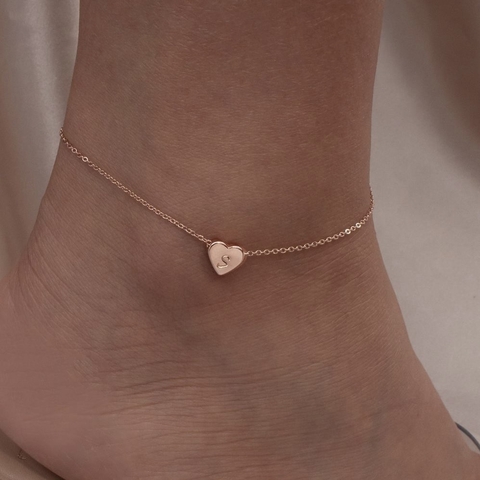 HEART INITIAL ANKLET