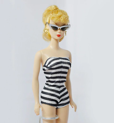 Roupinha Body Clássica vintage 1959 para bonecas escala 1/6 Tucadolls