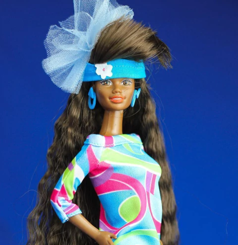 Vestido Totally Hair | Máxi Hair Azul para bonecas escala 1/6 Tucadolls