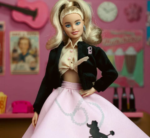 Roupinha Rockabilly Rosa Chic Tucadolls p/ bonecas escala 1/6