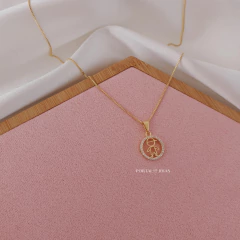 Colar Menino Zircônia Redondo Folheado á Ouro - comprar online