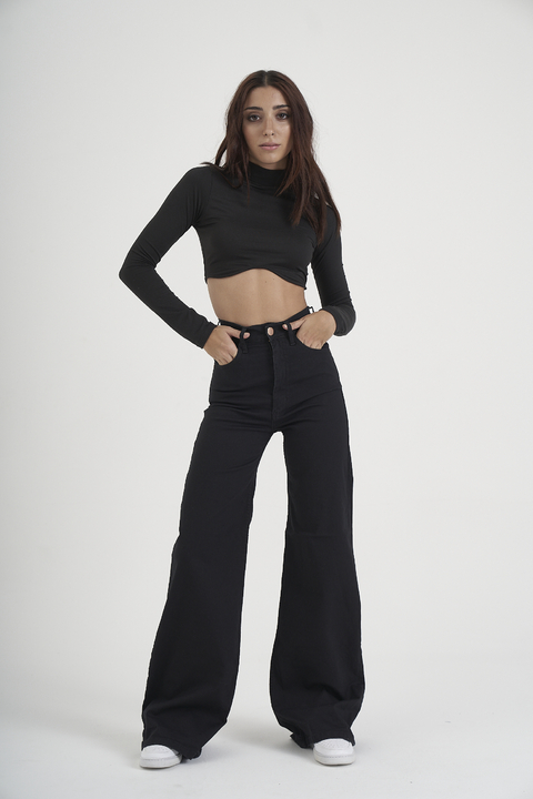 Jean Wide Leg Emma Black - comprar online