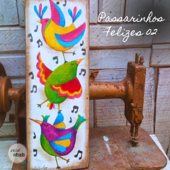 Quadro Passarinhos Felizes-02 - comprar online