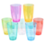 Vaso facetado traslucido 410ml diferentes colores