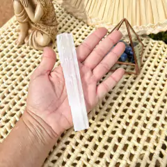Bastão selenita cristal natural - limpeza proteção na internet