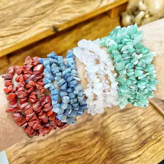 Pulseira de Cascalho Cristal Natural Quartzo Verde - comprar online