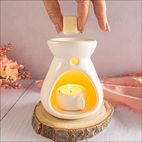 Difusor de ambiente Rechaud cerâmica com suporte para vela