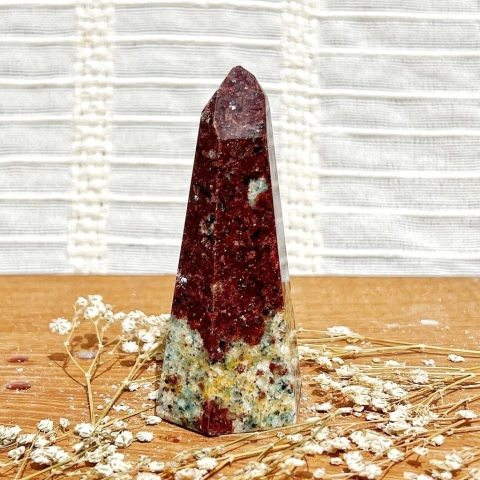 Ponta amazonita com granada