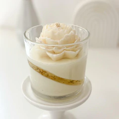 Vela Aromática dia das mães folha de ouro e flor - 180g