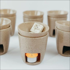 Kit rechaud ceramica + waxmeltt barra + waxmelt flor + vela rechaud - Velas aromaticas - comprar online