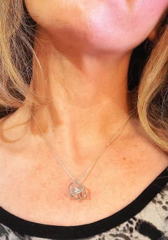 Pingente/Berloque Átomo de Bohr 3D prateado - Hela Jóias da Ciência