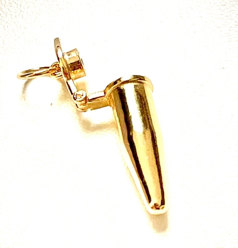 Pingente/Berloque Microtubo Dourado