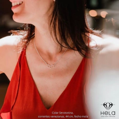 Imagem do Colar molécula Serotonina prateado