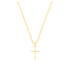 Colar Masculino Corrente Cartier Pingente Cruz Banhado Ouro 18k