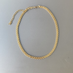Choker Laminada Trabalhada Banhada a Ouro - comprar online