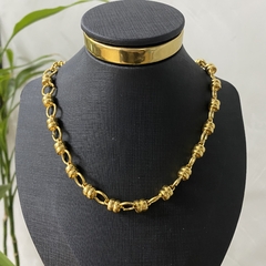 Choker Elos Redondo Banhada a Ouro - comprar online