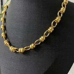 Choker Elos Redondo Banhada a Ouro na internet