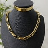 Choker Elos Quadrado Banhada a Ouro - comprar online