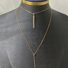 Colar Duplo Zircônia Riviera Banhado a Ouro - comprar online