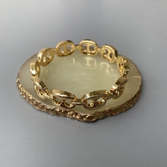 Bracelete Elos Lacre Inspiração Banhado a Ouro - comprar online