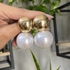 Brinco Maxi Esfera Pérola Banhado a Ouro - comprar online