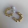 Argola Esfera Pérola Banhado a Ouro - comprar online